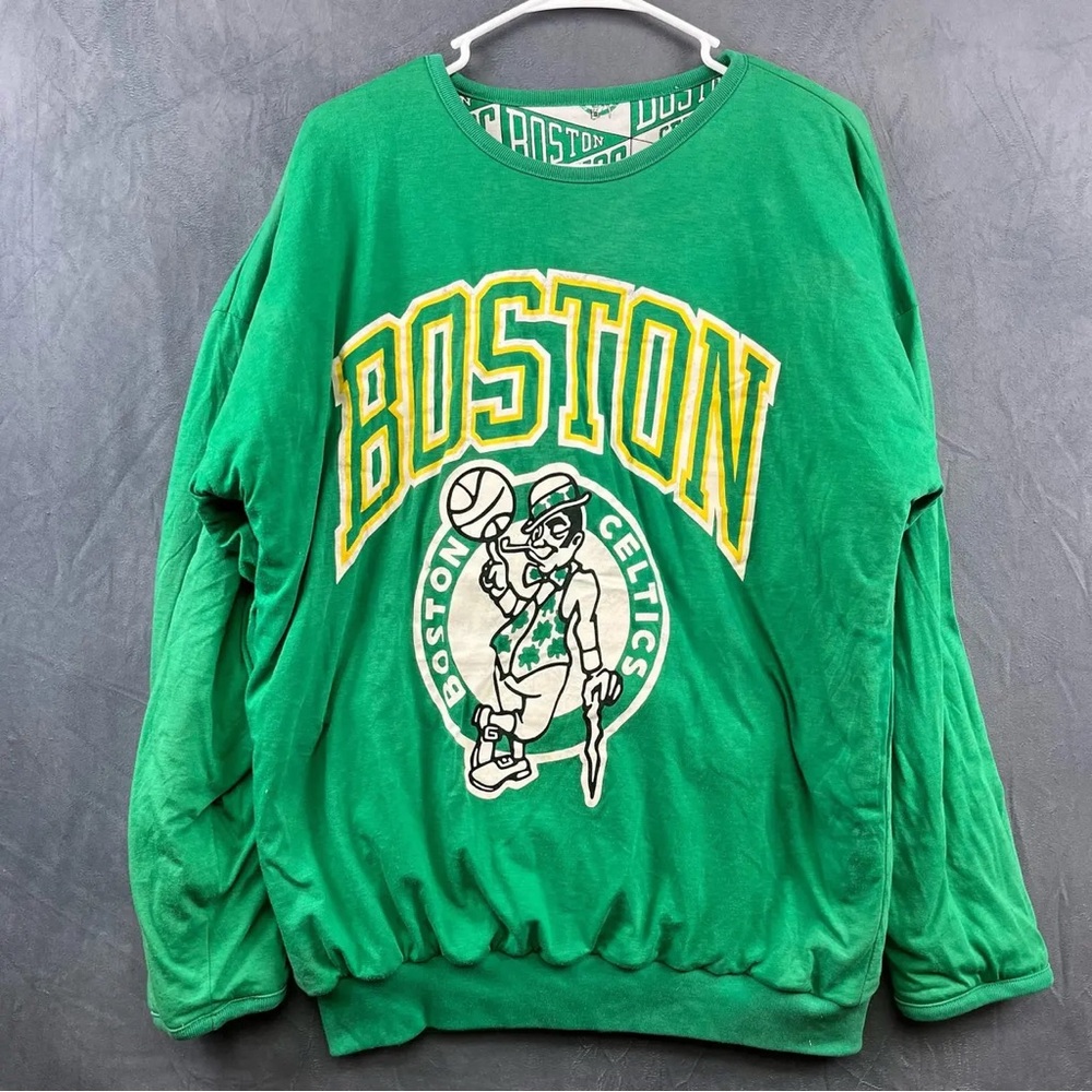 Vintage Boston Celtics Reversible Down Sweatshirt